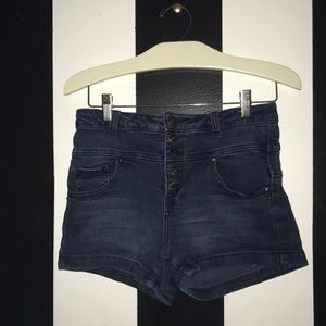 Dark blue, almost black jean shorts
